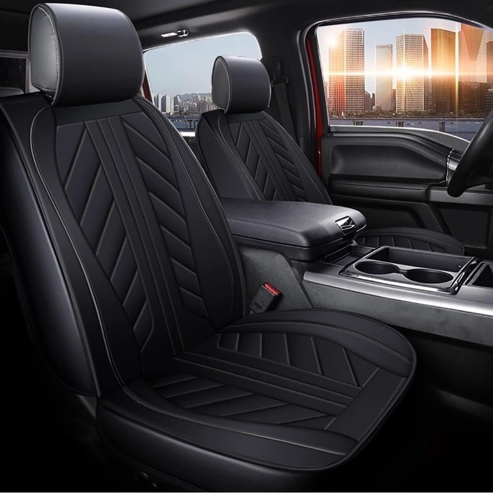 Universal car seat covers- 5 seater triple black leather